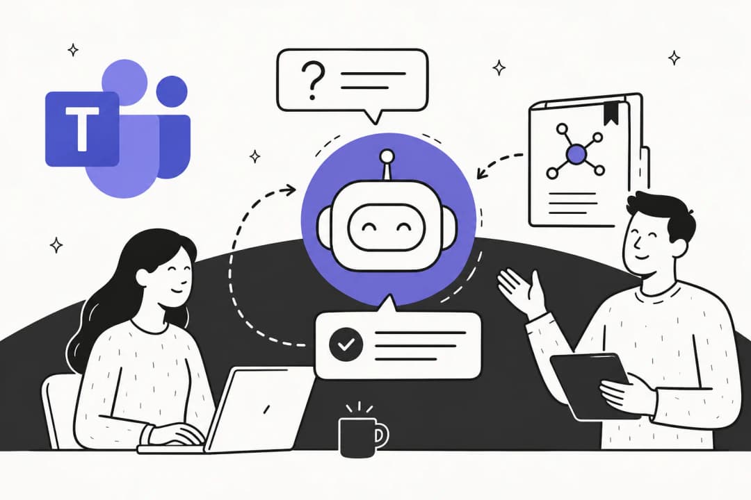 AI assistant answering questions from a company wiki inside Microsoft Teams