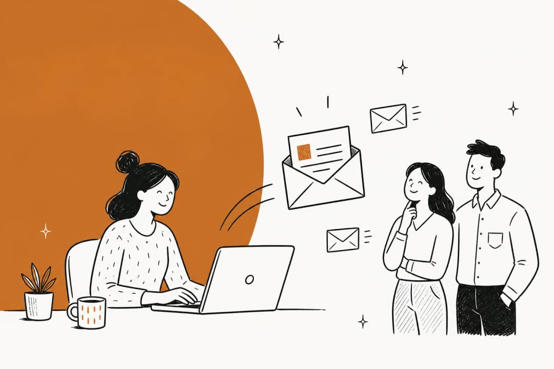 Illustration for a guide on customer service email templates