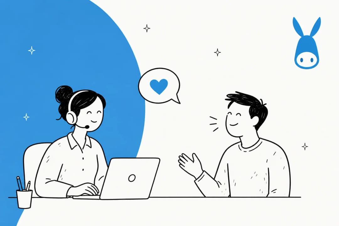 Illustration of several AI agents handling customer support tasks across channels