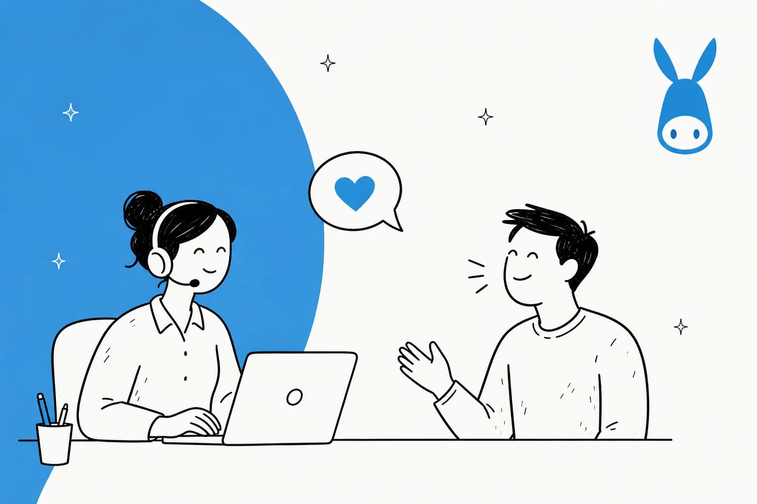 Illustration of several AI agents handling customer support tasks across channels
