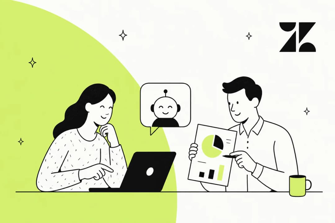 Illustrated banner showing a Zendesk pricing breakdown with stacked cost layers
