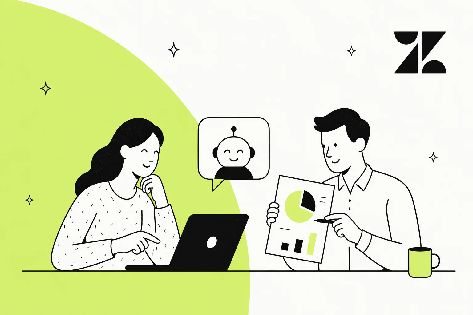 Illustrated banner showing a Zendesk pricing breakdown with stacked cost layers