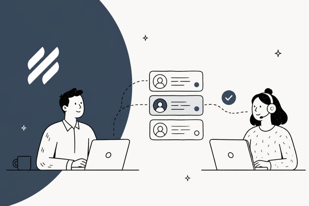 Illustration of AI sorting incoming support tickets in a Help Scout inbox
