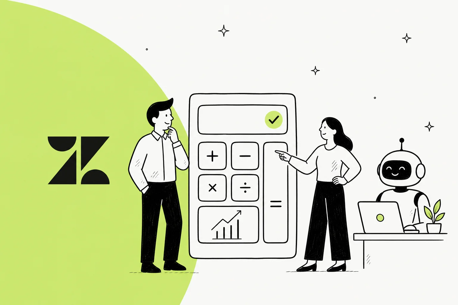 Zendesk AI pricing calculator cost breakdown illustration