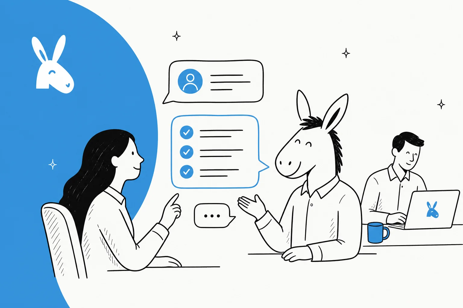 Conversational AI for sales illustration showing chat conversations qualifying leads