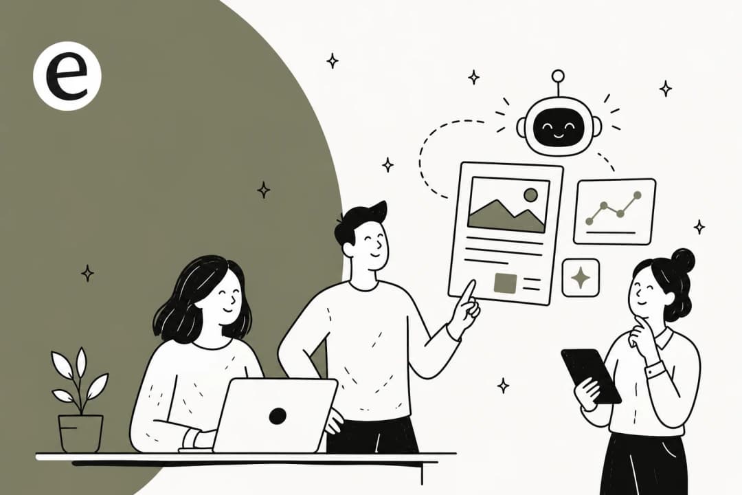 Editorial banner illustration for a 2026 roundup of the best AI SEO content generator software