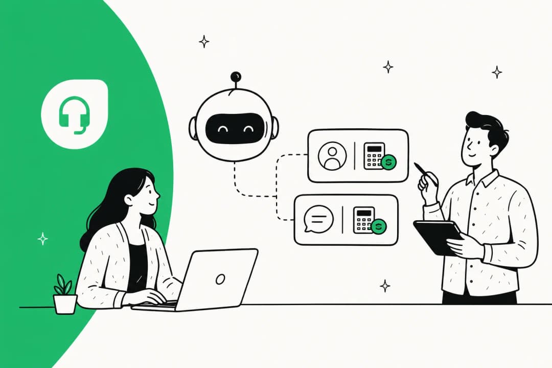 Freshdesk Freddy AI pricing per agent illustration in Freshdesk green