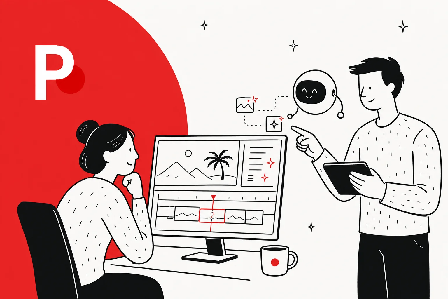 Palmier, the AI-native video editor, with AI generation built into the timeline