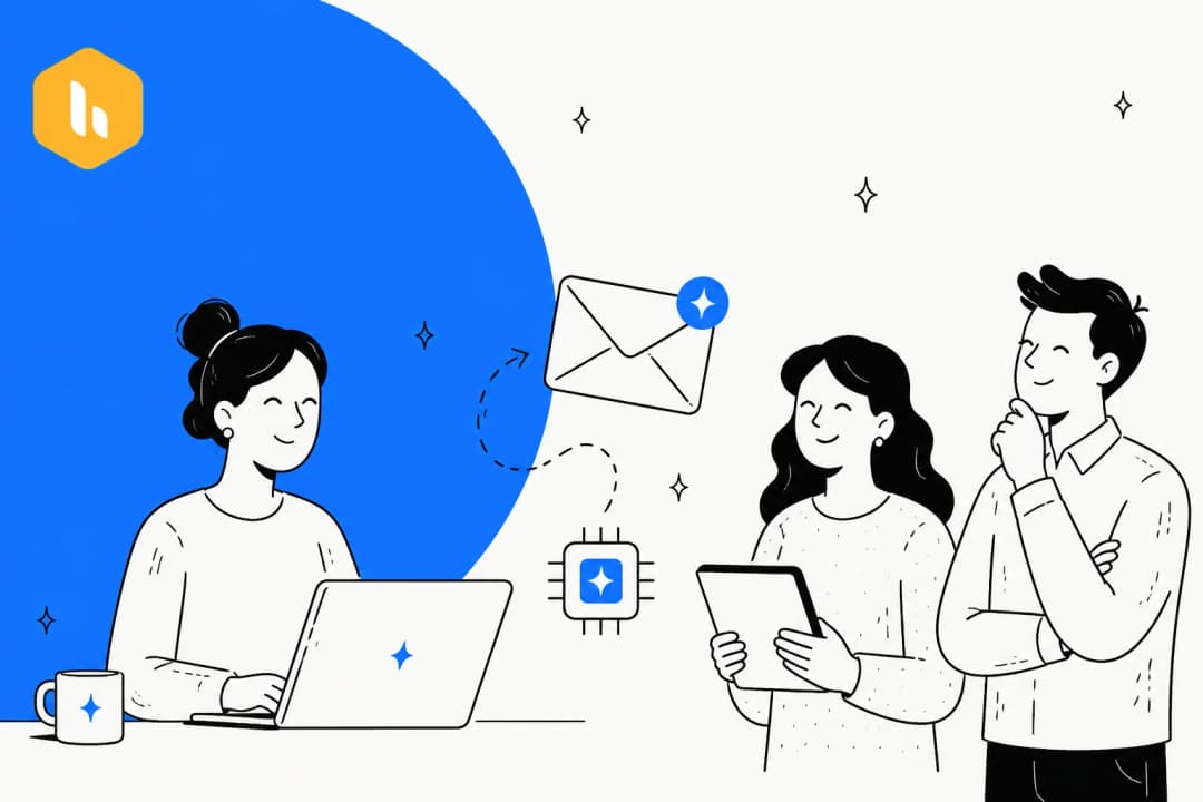 Illustrated banner for a 2026 roundup of the best AI tools for Hiver