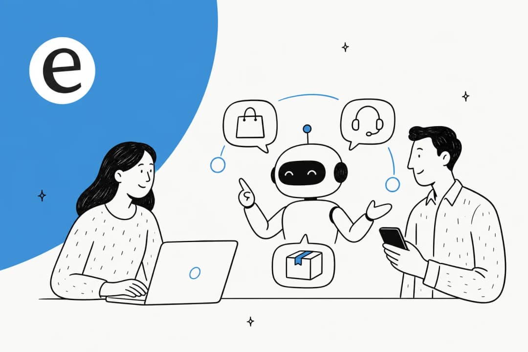 Illustration of generative AI powering retail customer experience and support