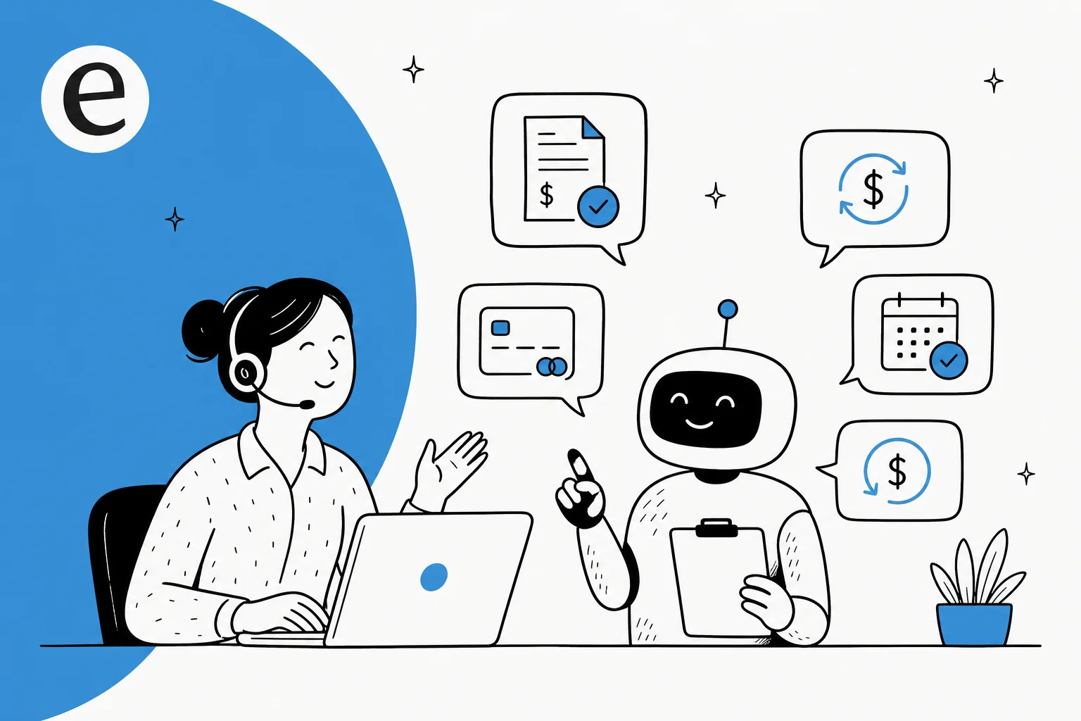 An AI support agent answering customer billing questions about invoices, charges, and refunds inside a helpdesk