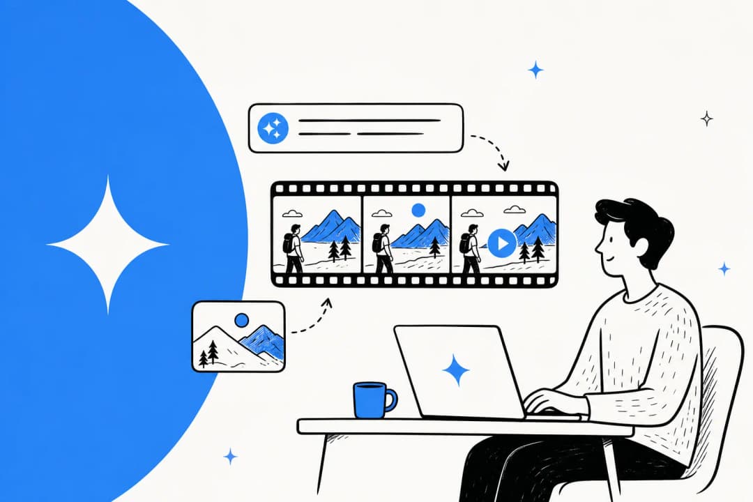 Illustration representing Google's Gemini Omni Flash AI video generation and editing model