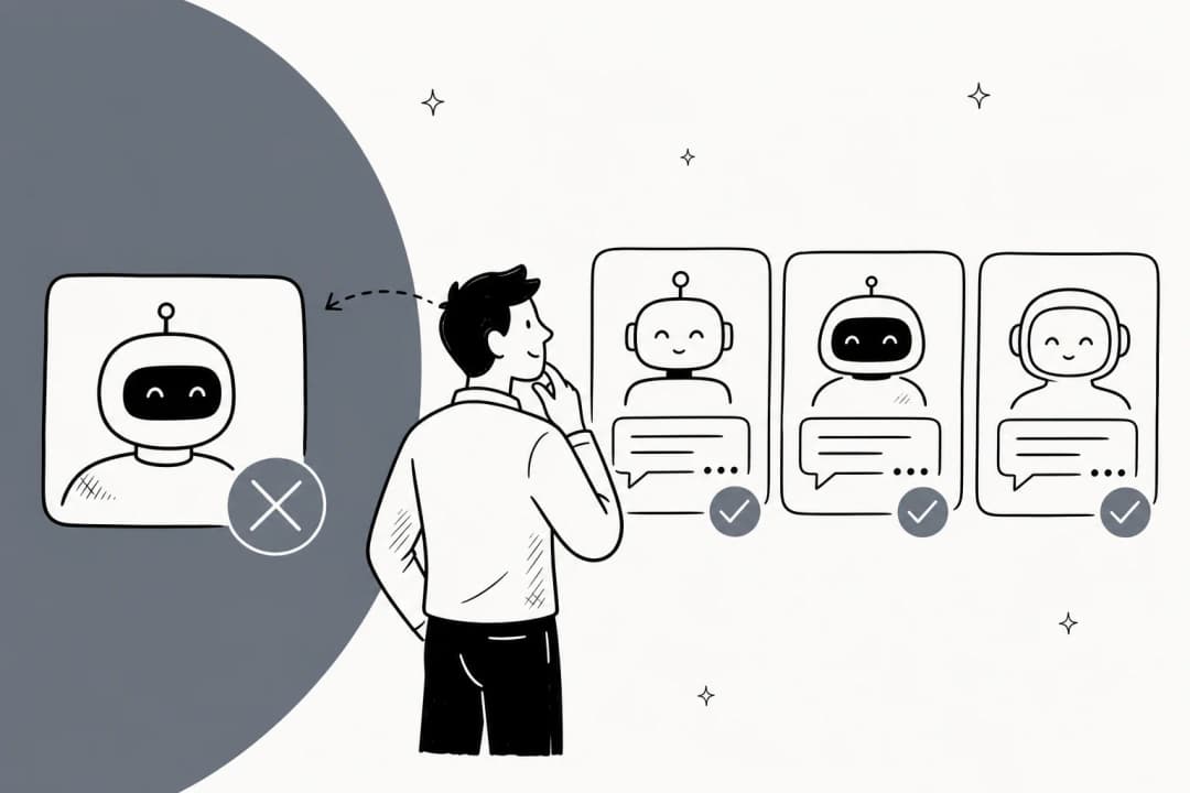 Editorial illustration representing a comparison of AI chat models as alternatives to Grok 4.5