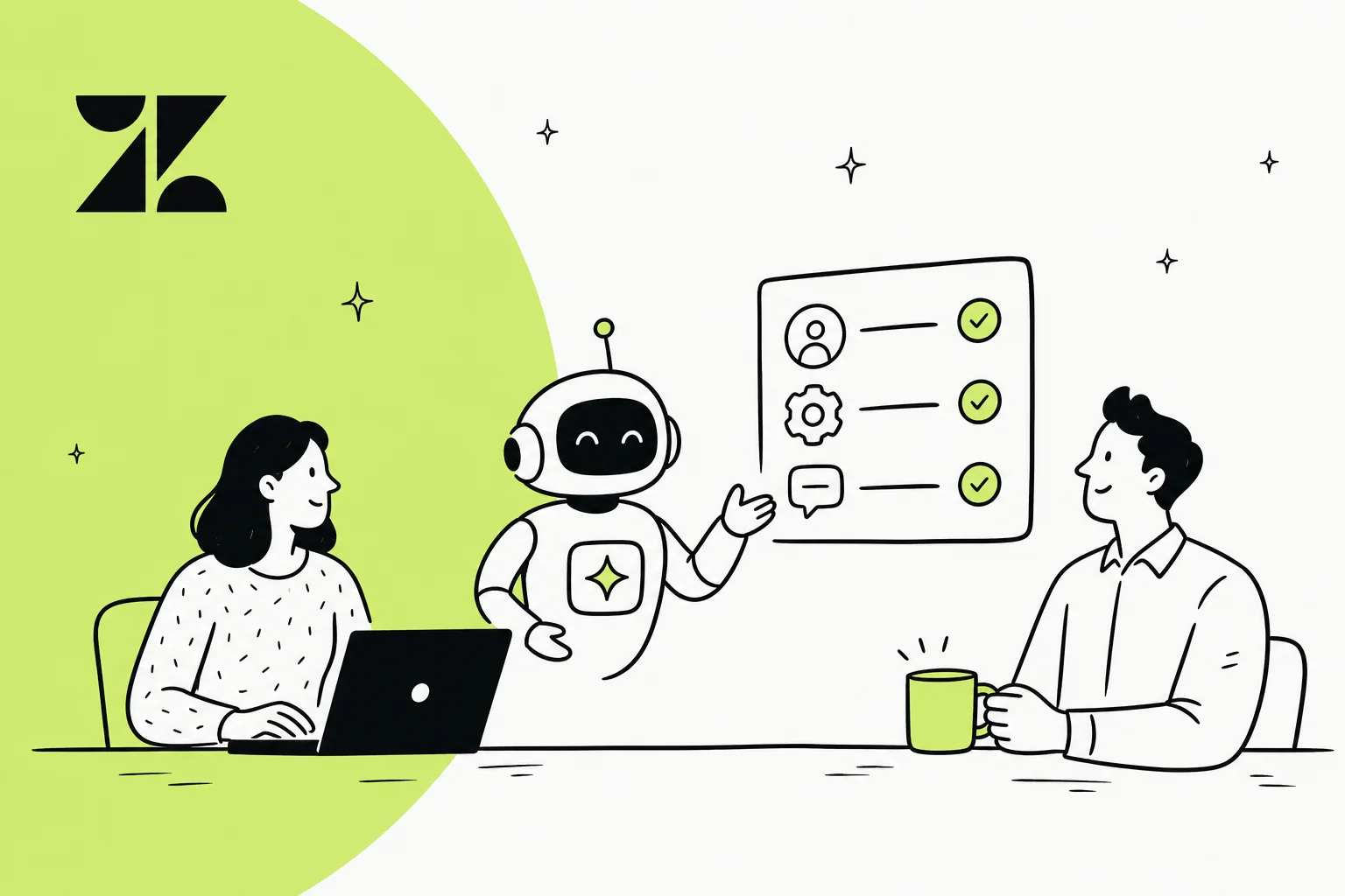 Illustration of a Zendesk Advanced AI pricing breakdown with cost layers