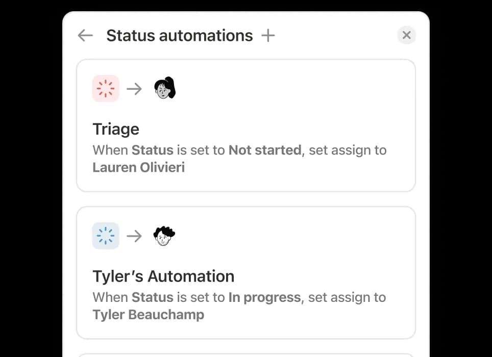 Notion workflow automation view showing database automation setup