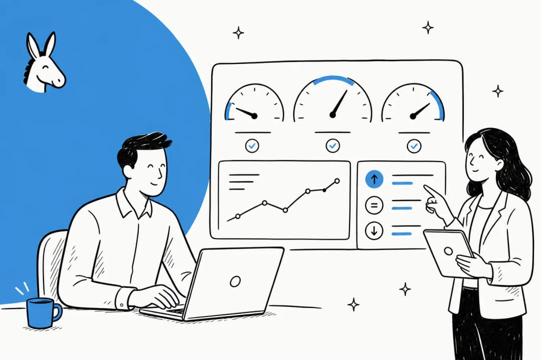 Illustrated dashboard showing support SLA response-time gauges and priority tiers