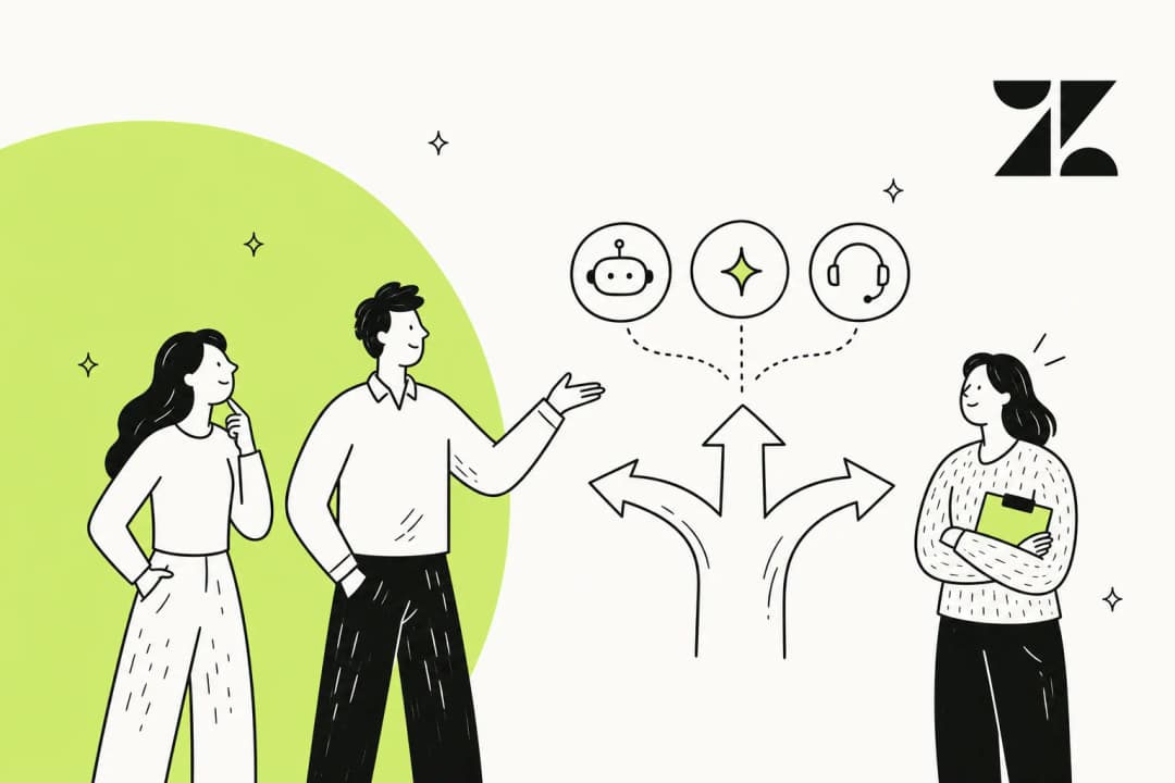 Illustration of Zendesk AI alternatives for 2026 with the Zendesk logo