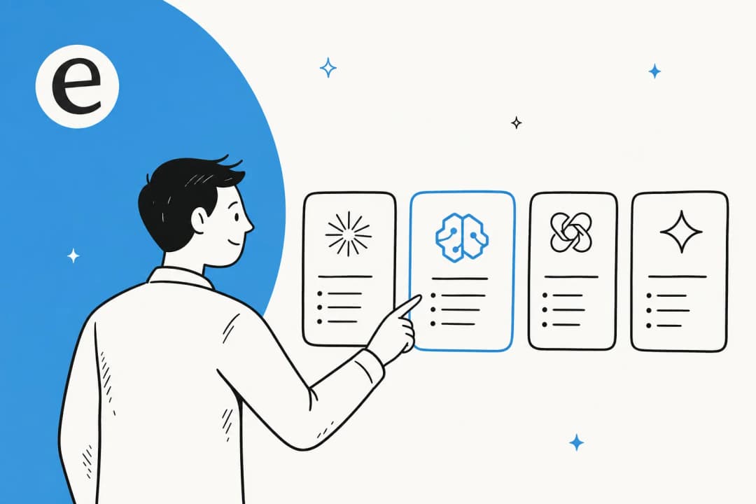 Illustration of choosing between several AI assistant options as an alternative to Claude Opus 4.6