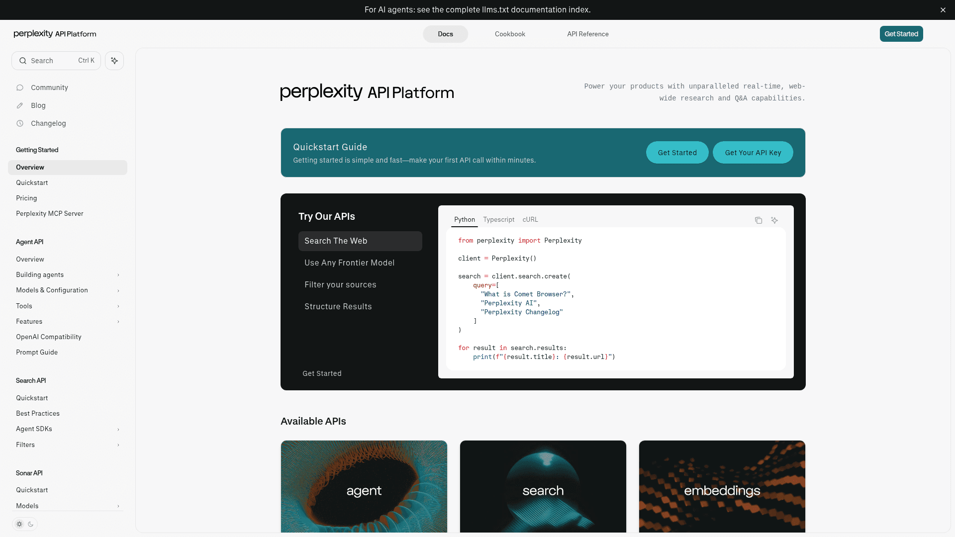 Perplexity API documentation, as taken from Perplexity