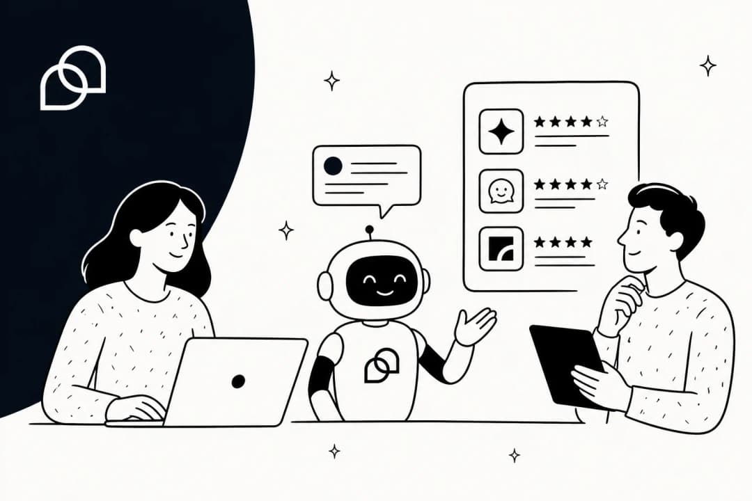 Hero illustration of AI agent tools for the Tidio customer service platform