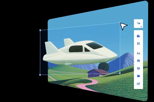The Gamma editor canvas with its side toolbar, editing an AI-generated slide with image and layout controls, as taken from Gamma