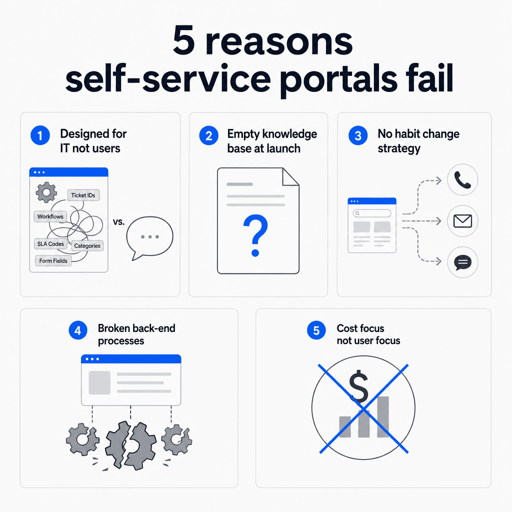 Why most ITSM self-service portals fail - five key reasons