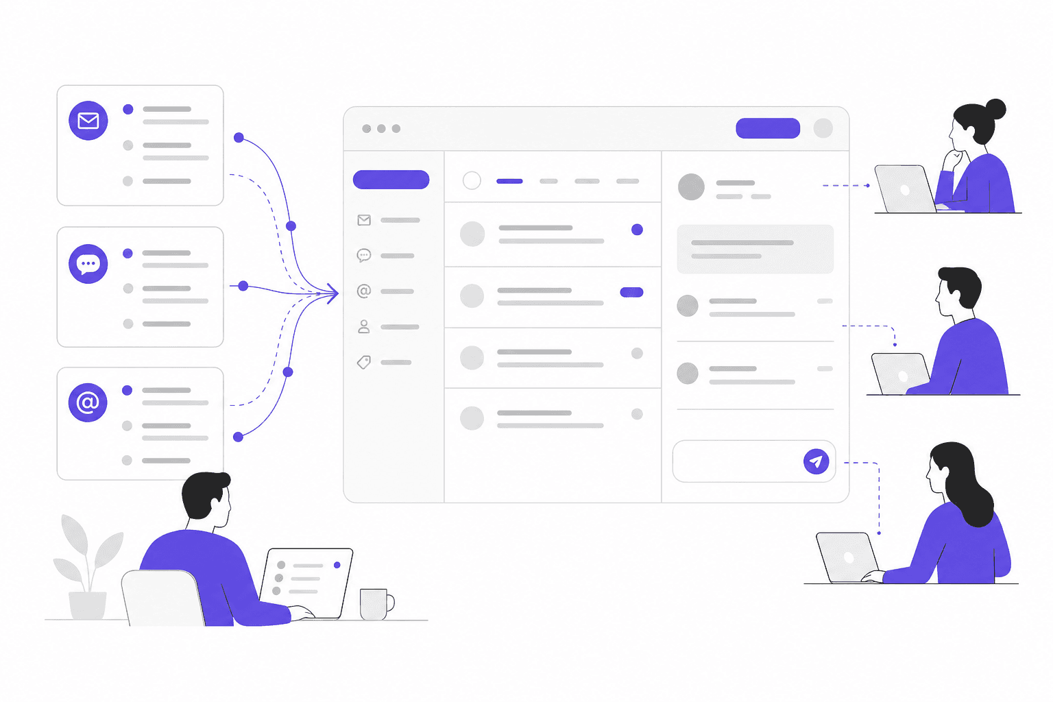 Best shared inbox software for teams in 2026 - hero banner showing a stylized unified inbox