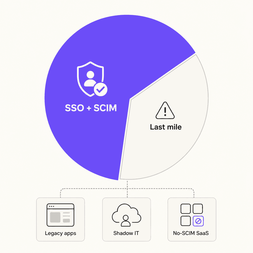 The SCIM coverage gap: SSO handles the majority but misses the last mile