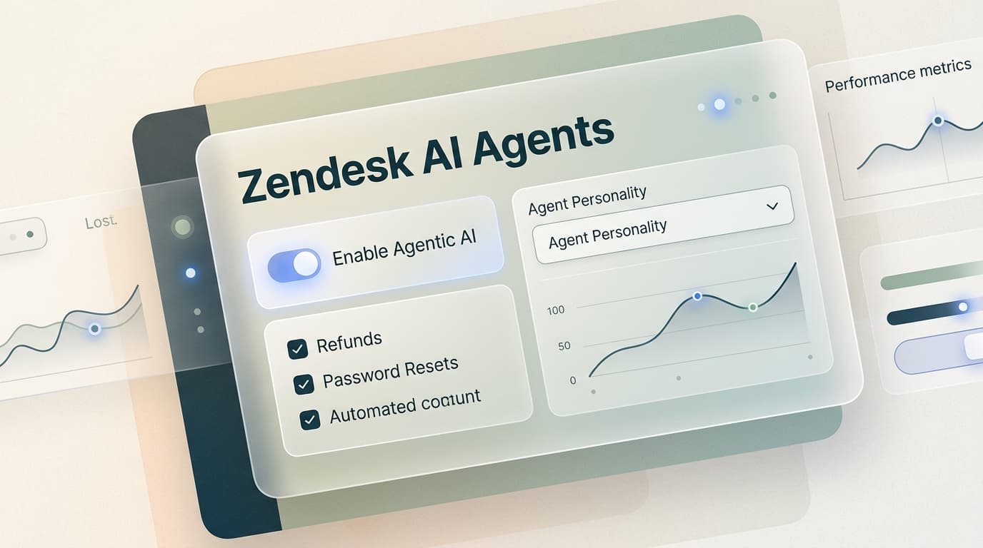 Zendesk’s AI Agent interface provides granular control over automated resolutions and agent personality settings.