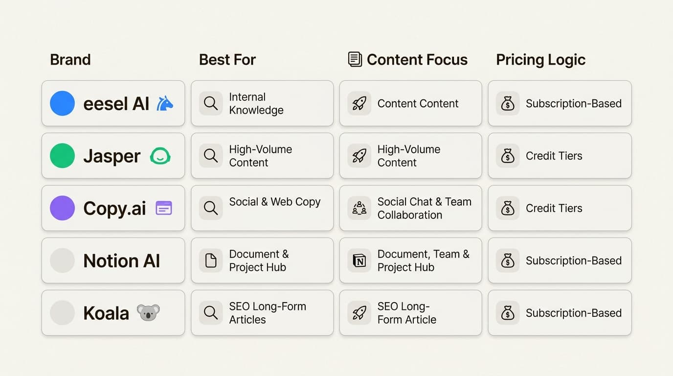 Choosing the right AI writing stack depends on whether you need a general assistant or a dedicated workflow teammate.