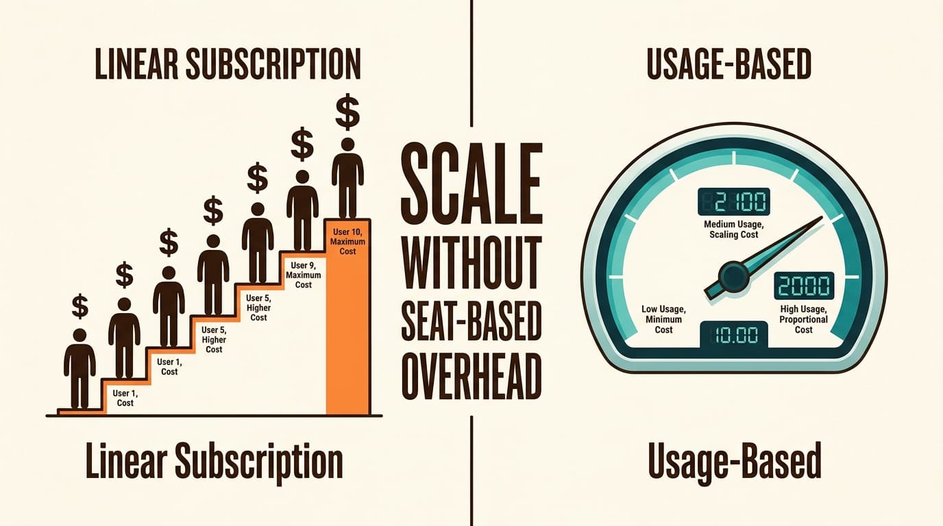 Comparing traditional seat-based pricing with flexible usage-based models for growing marketing teams.