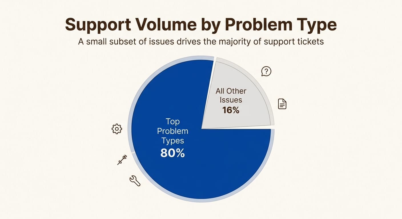 Focusing automation on the top problem types yields outsized returns