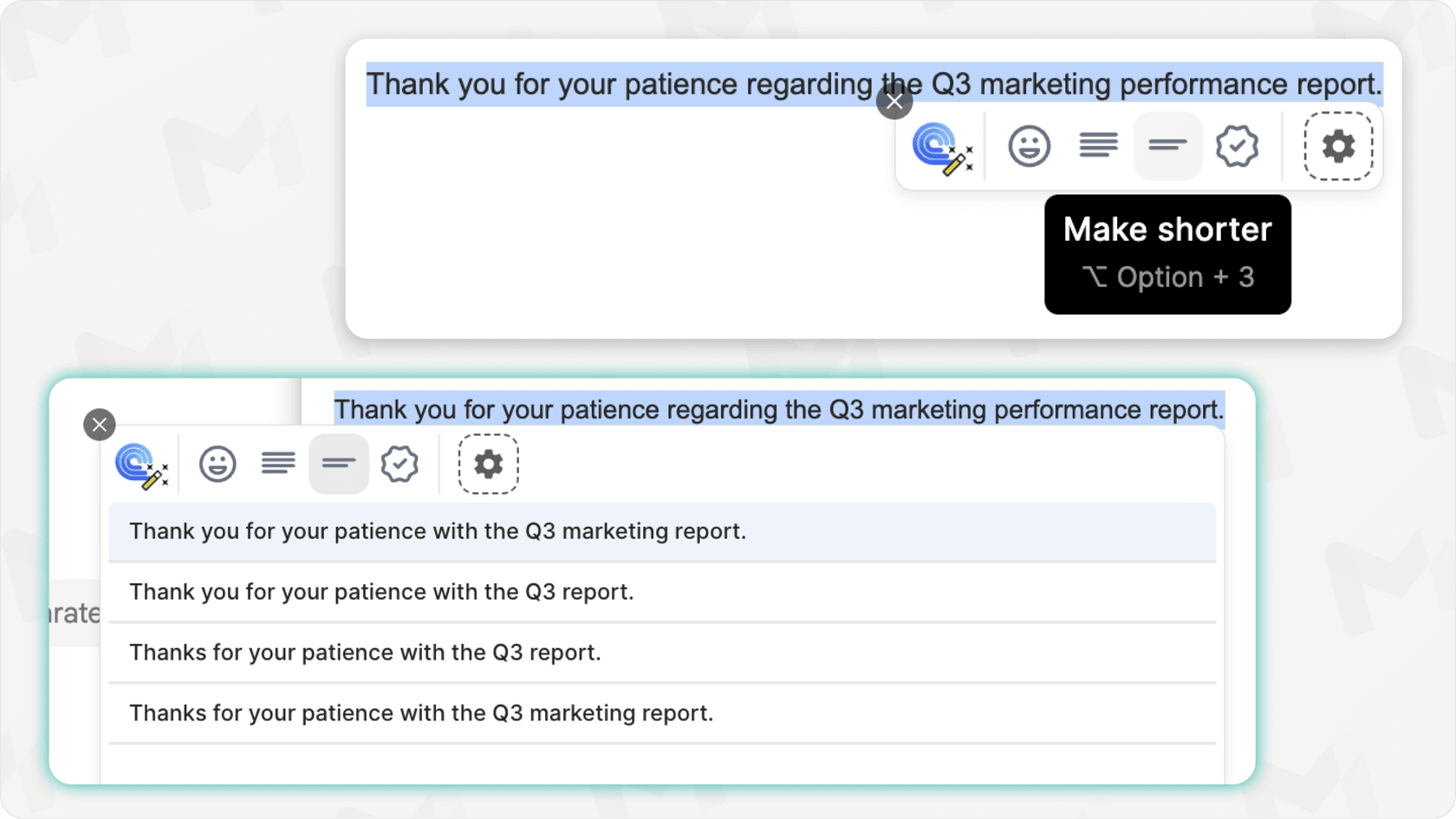 Compose AI in Gmail providing quick reply and rephrasing options.