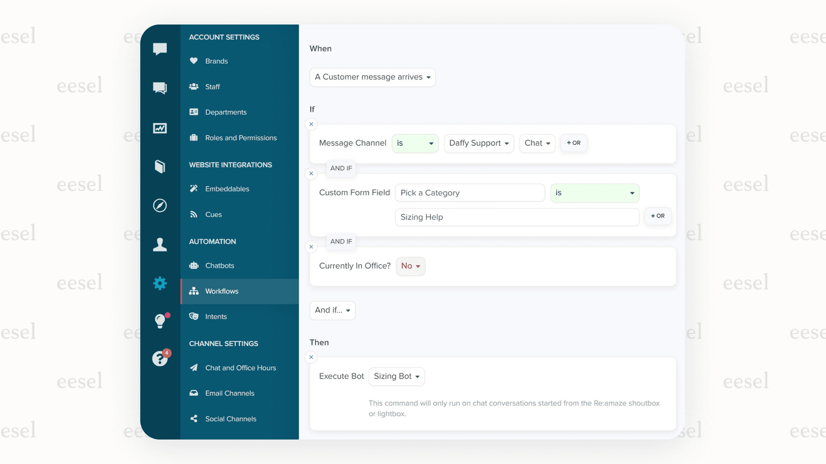 Re:amaze AI chatbot for Shopify customization.