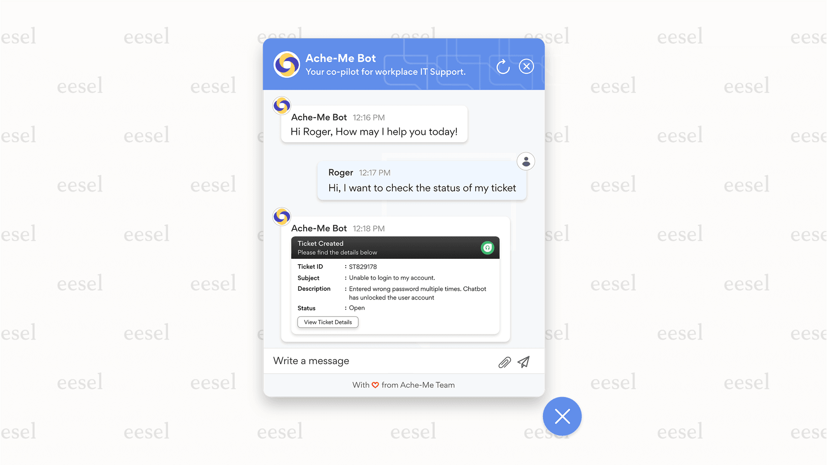 A customer gets help from the Freshdesk AI chatbot.