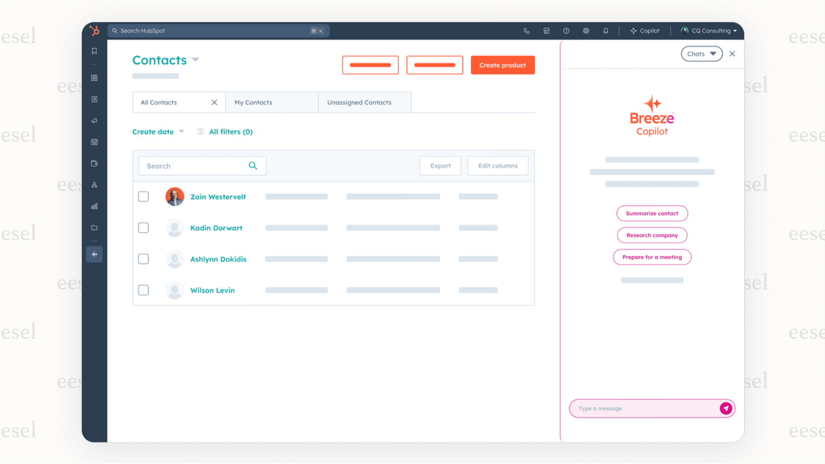 HubSpot AI Breeze Assistant in action.