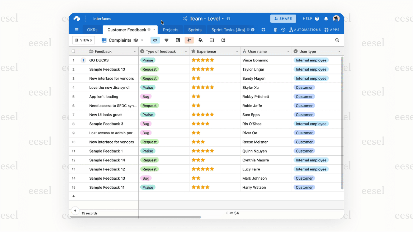 Smart categorization using an AI Field in Airtable AI.
