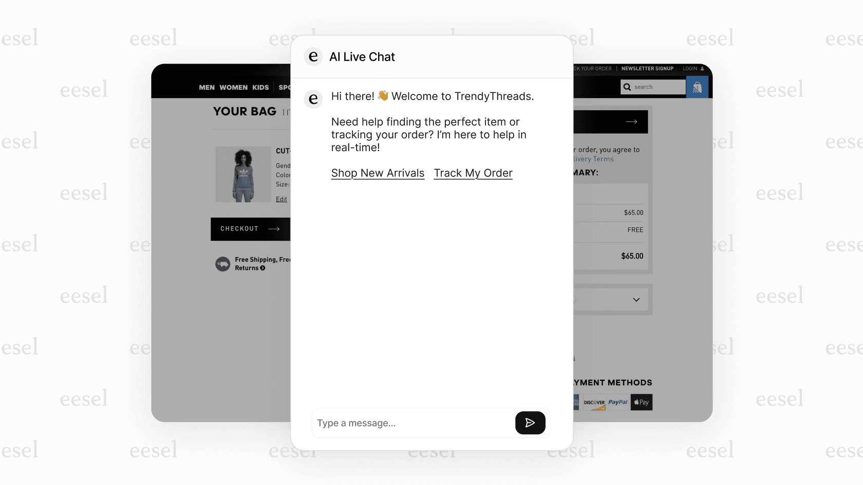 A website visitor interacting with the best live chat software.