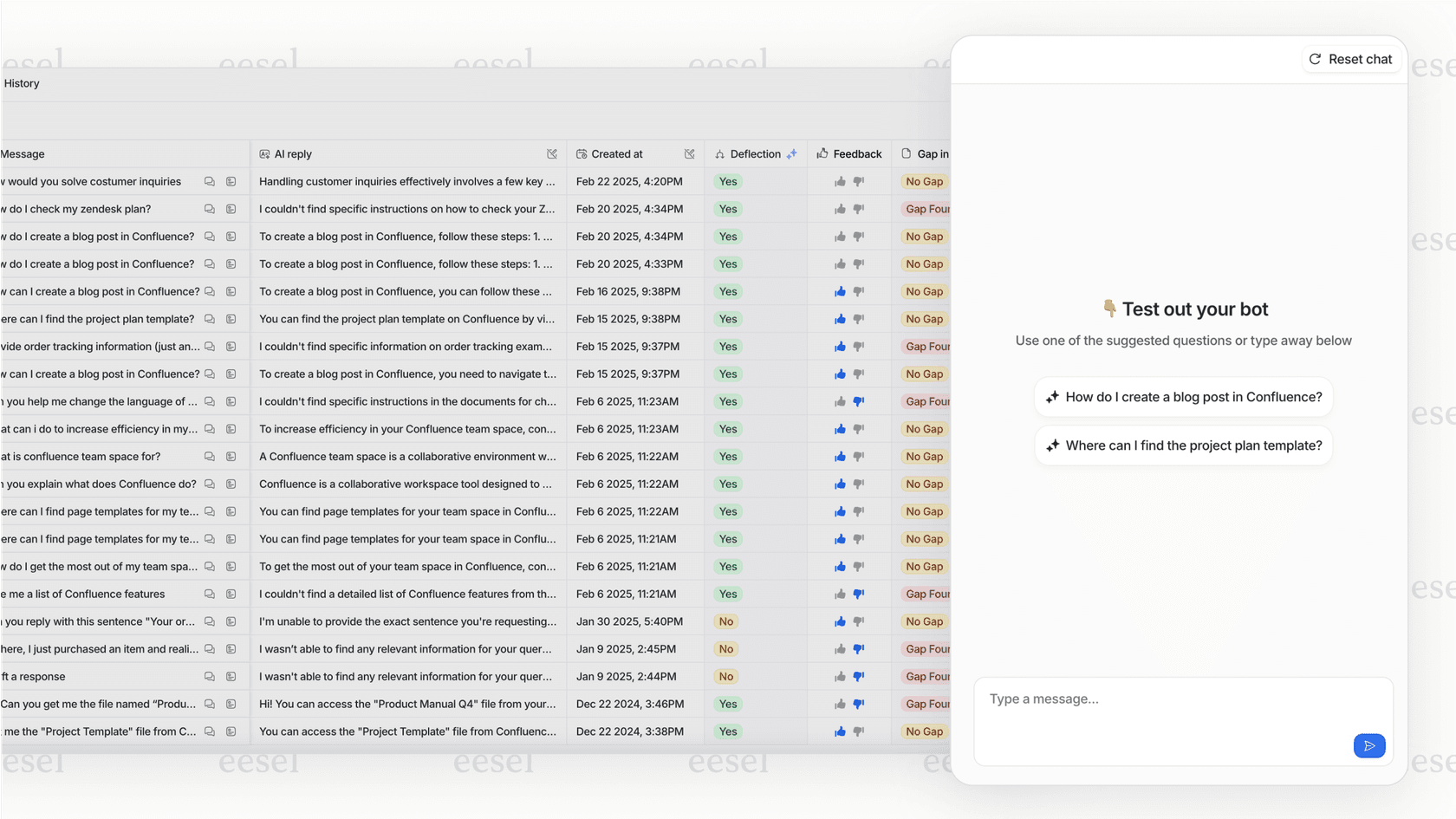 Screenshot of eesel AI