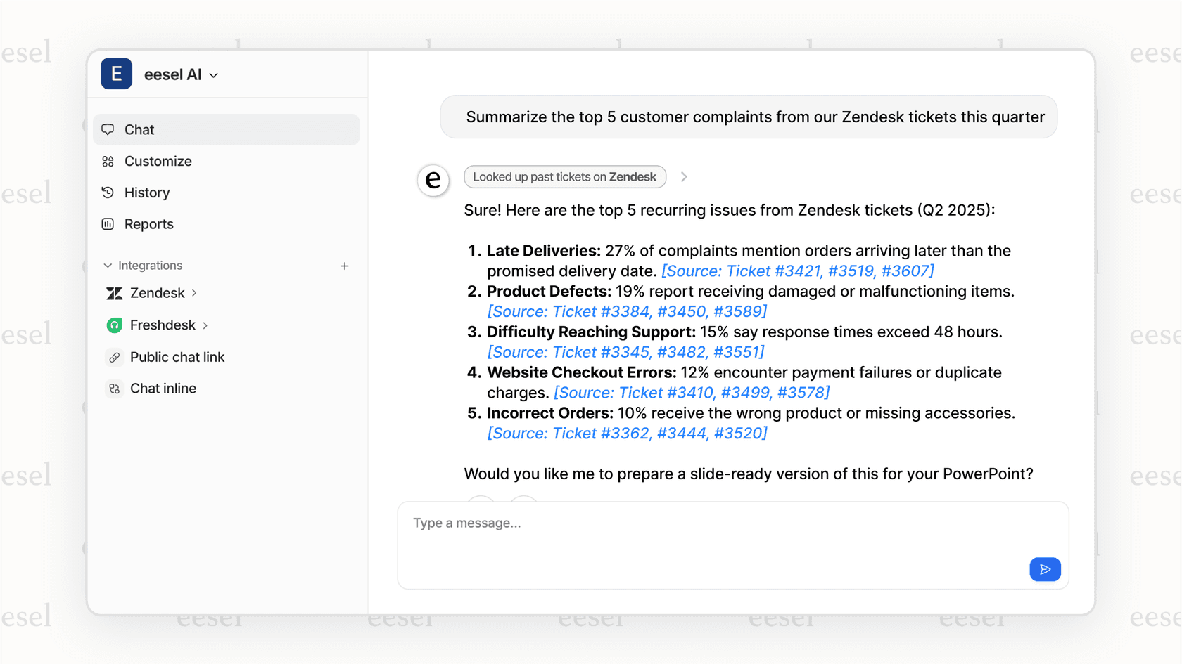 Using an internal knowledge engine for content gathering.