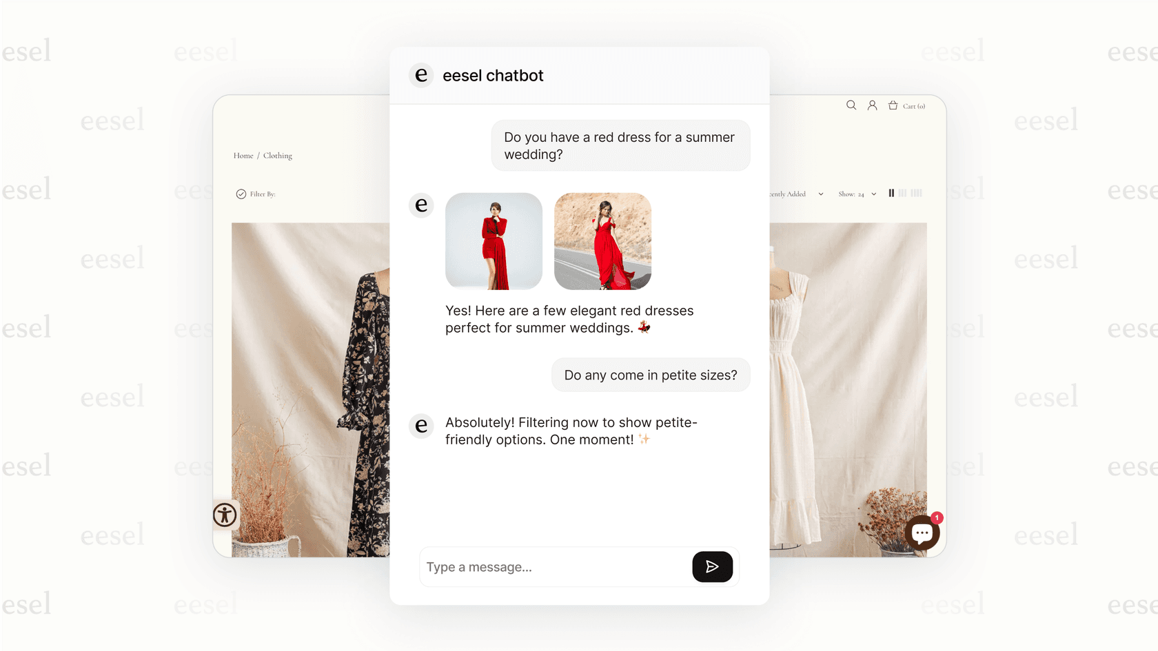 eesel AI's chatbot live chat in action.