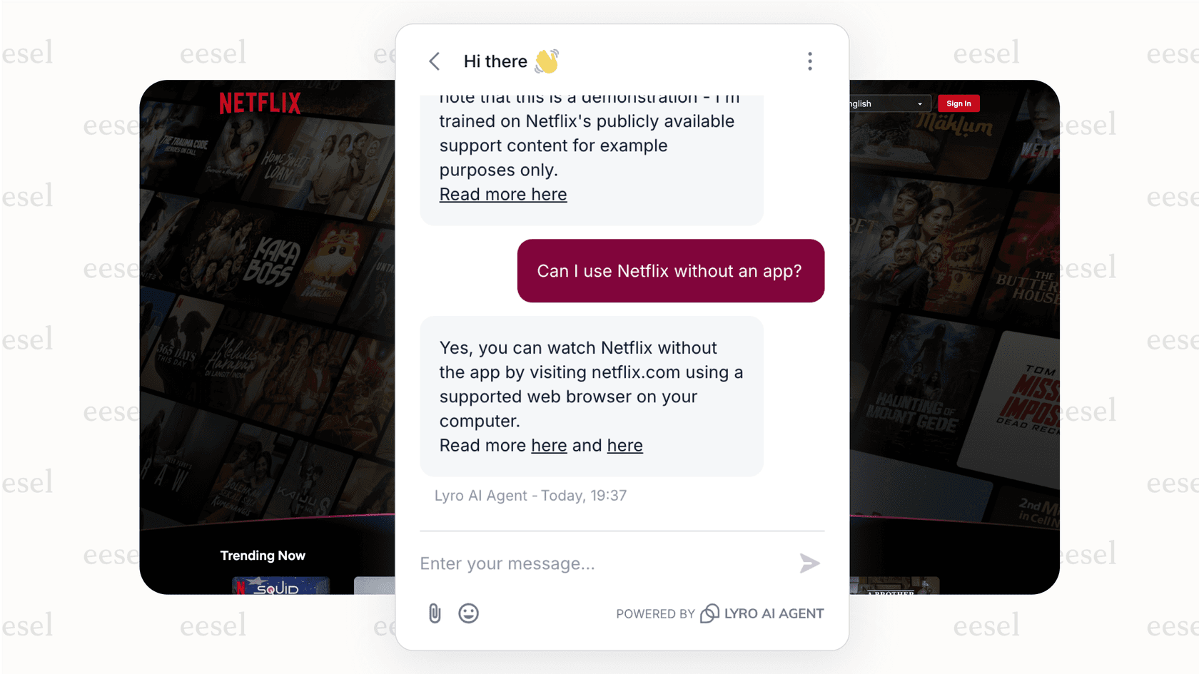 The Tidio live chat software with its conversational AI, Lyro.