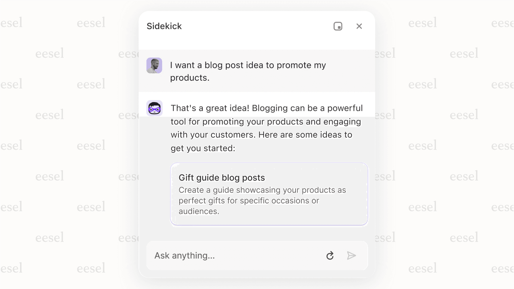 Using Shopify Sidekick to get business insights.
