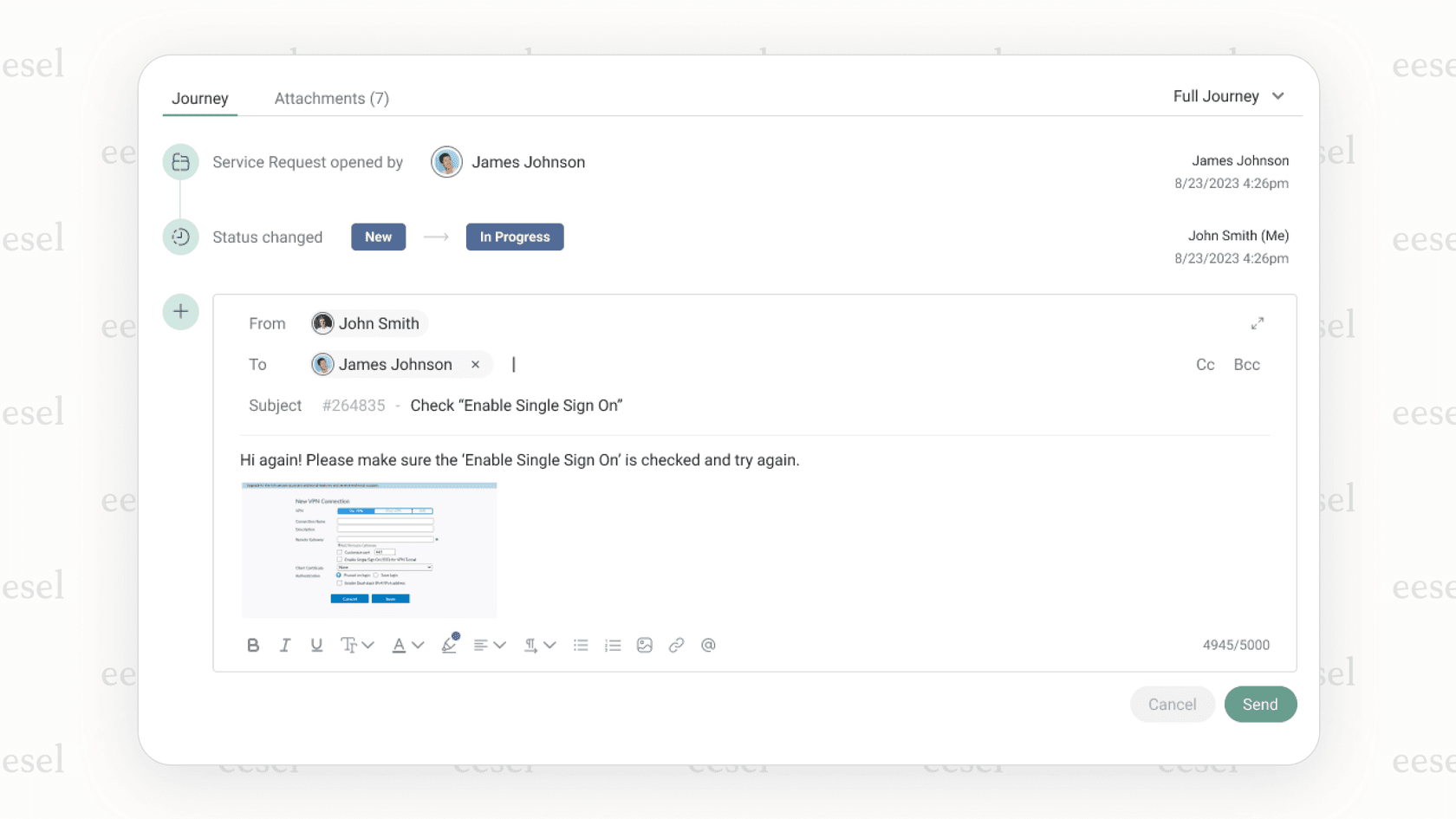 A screenshot of the SysAid interface where its AI Copilot is analyzing an IT support ticket and suggesting a step-by-step resolution, showing a specialized use case for AI for ticketing systems.