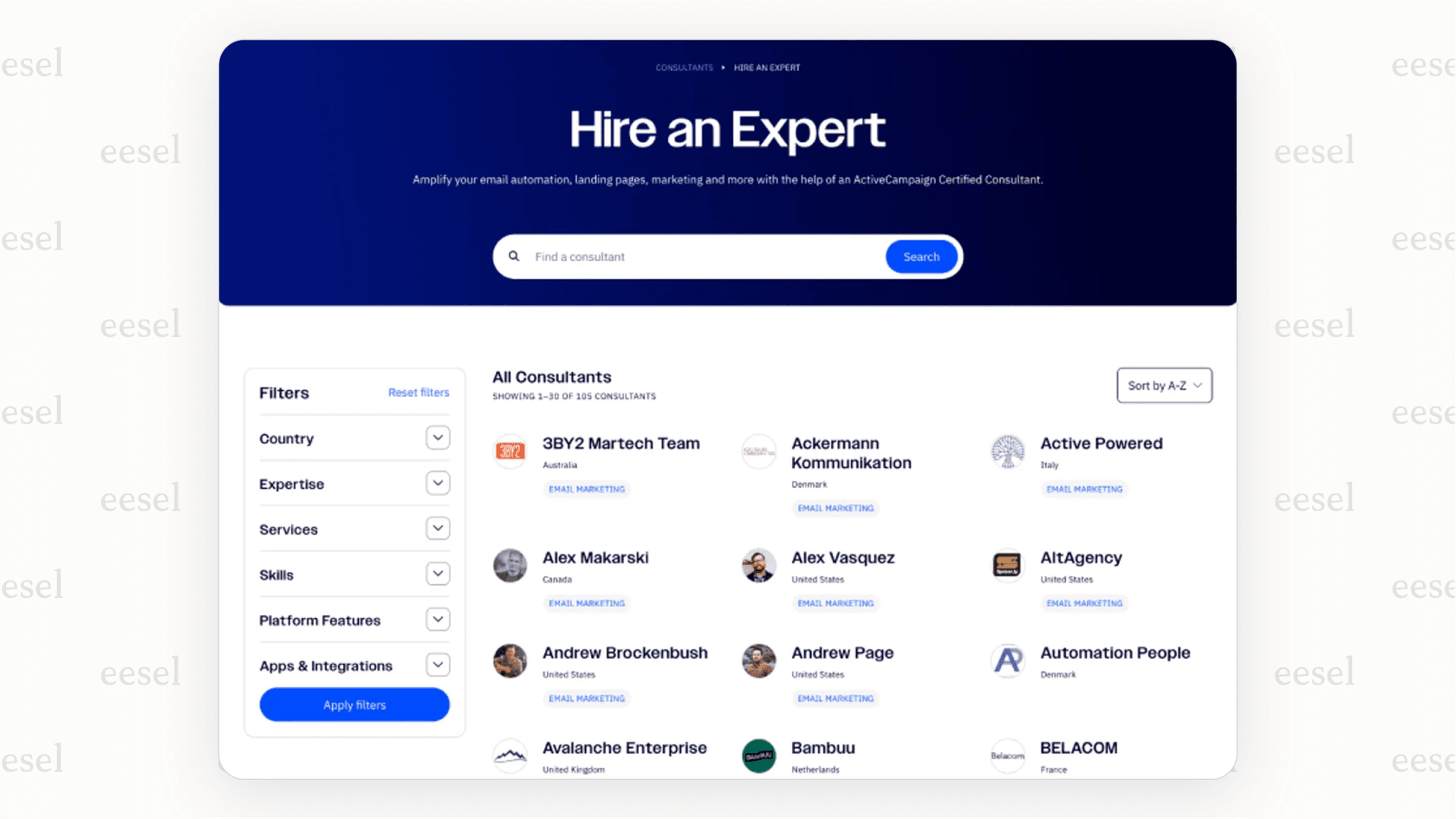 A view of the ActiveCampaign reseller portal, which is a key tool for managing clients in one of the best SaaS partner programs for SMBs.