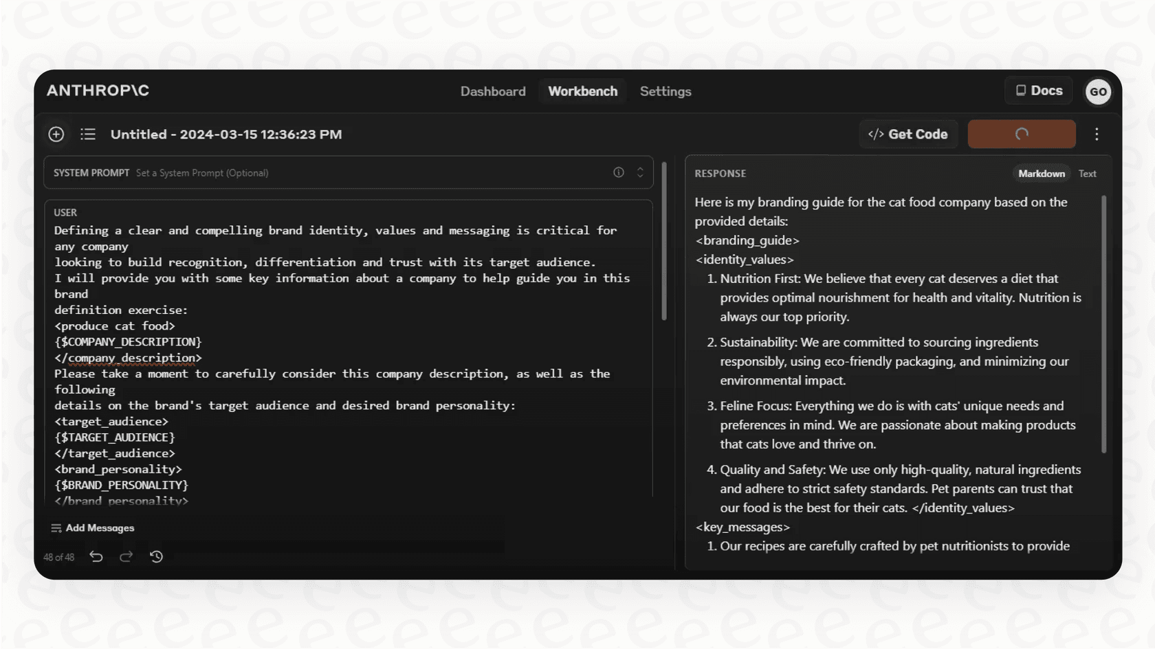 Screenshot of a developer