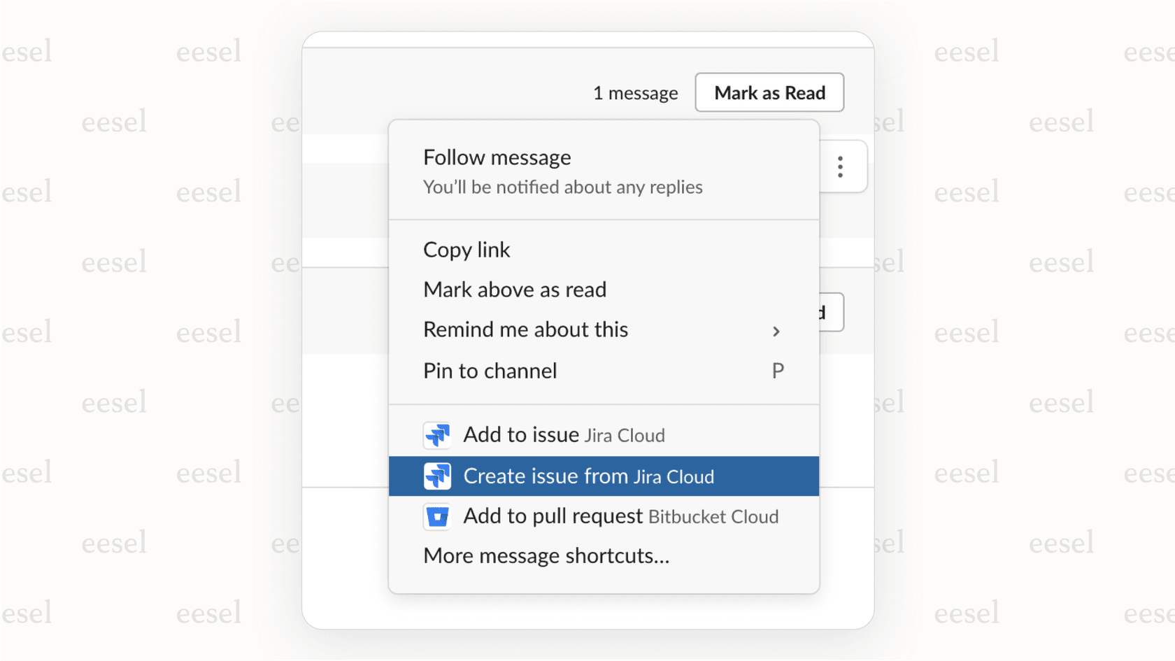 With Atlassian Intelligence, a Slack message can be turned into a Jira ticket with an AI-generated summary and description.