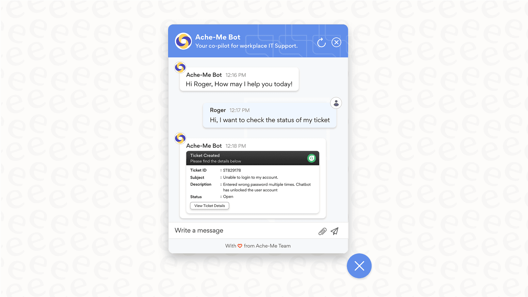 An example of the Freshdesk AI Agent chatbot handling a customer query automatically.