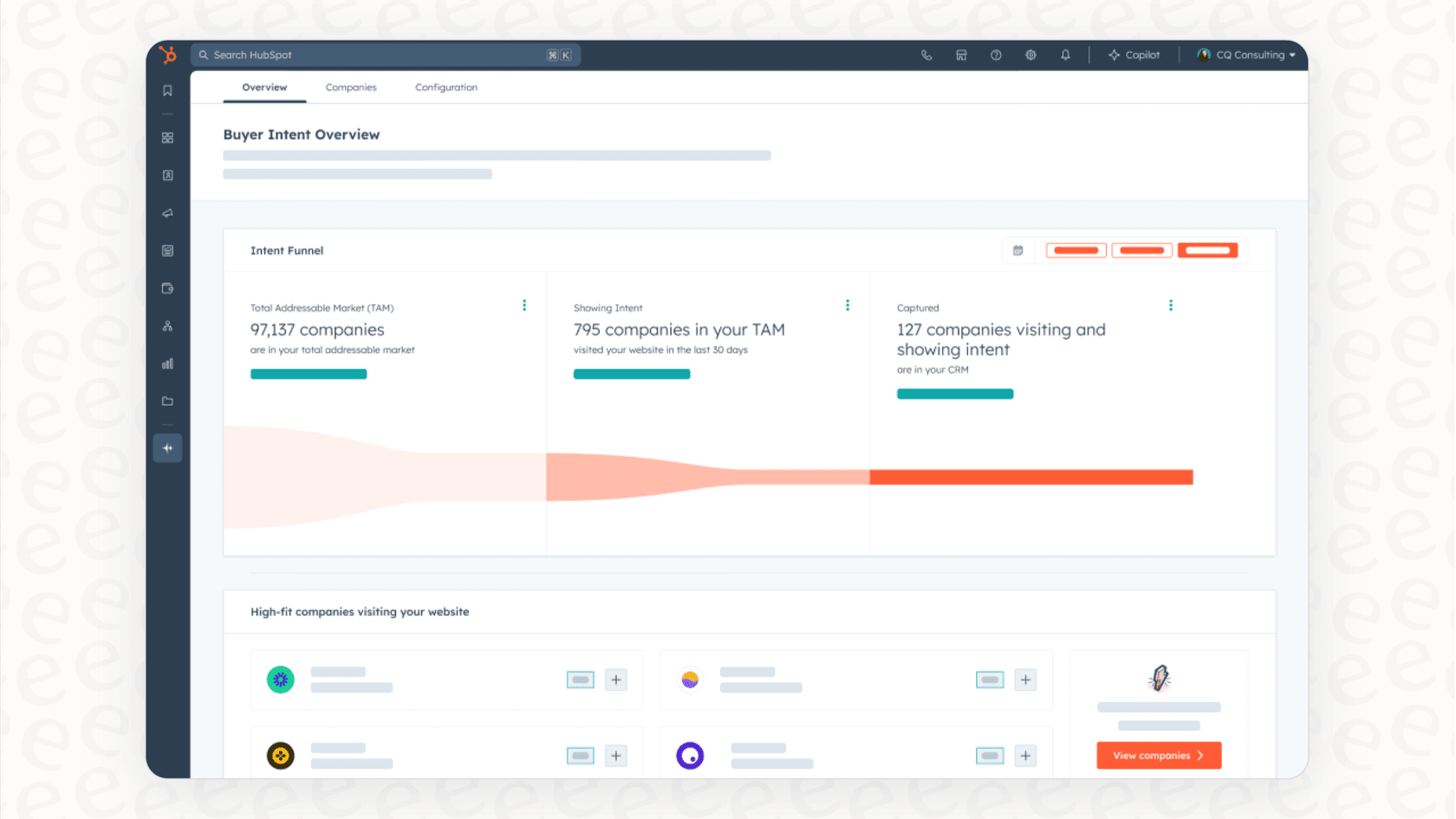 A screenshot of the HubSpot Smart CRM, showing the contact timeline with all customer interactions.