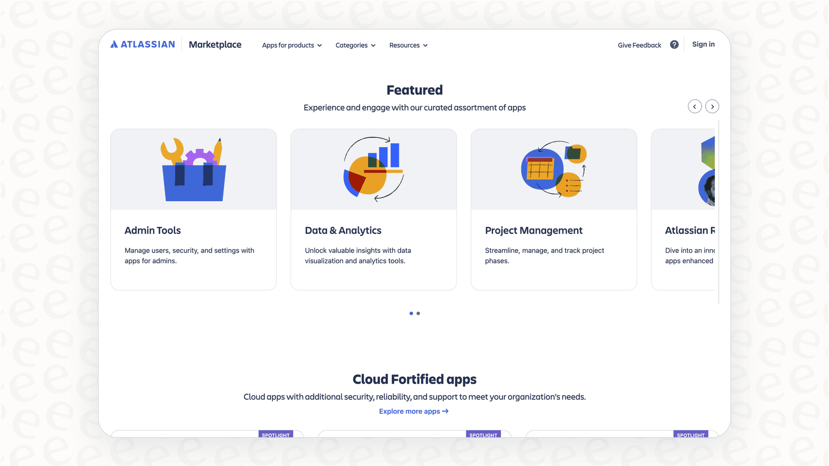 The Atlassian Marketplace, where teams can find specialized third-party apps for Jira.